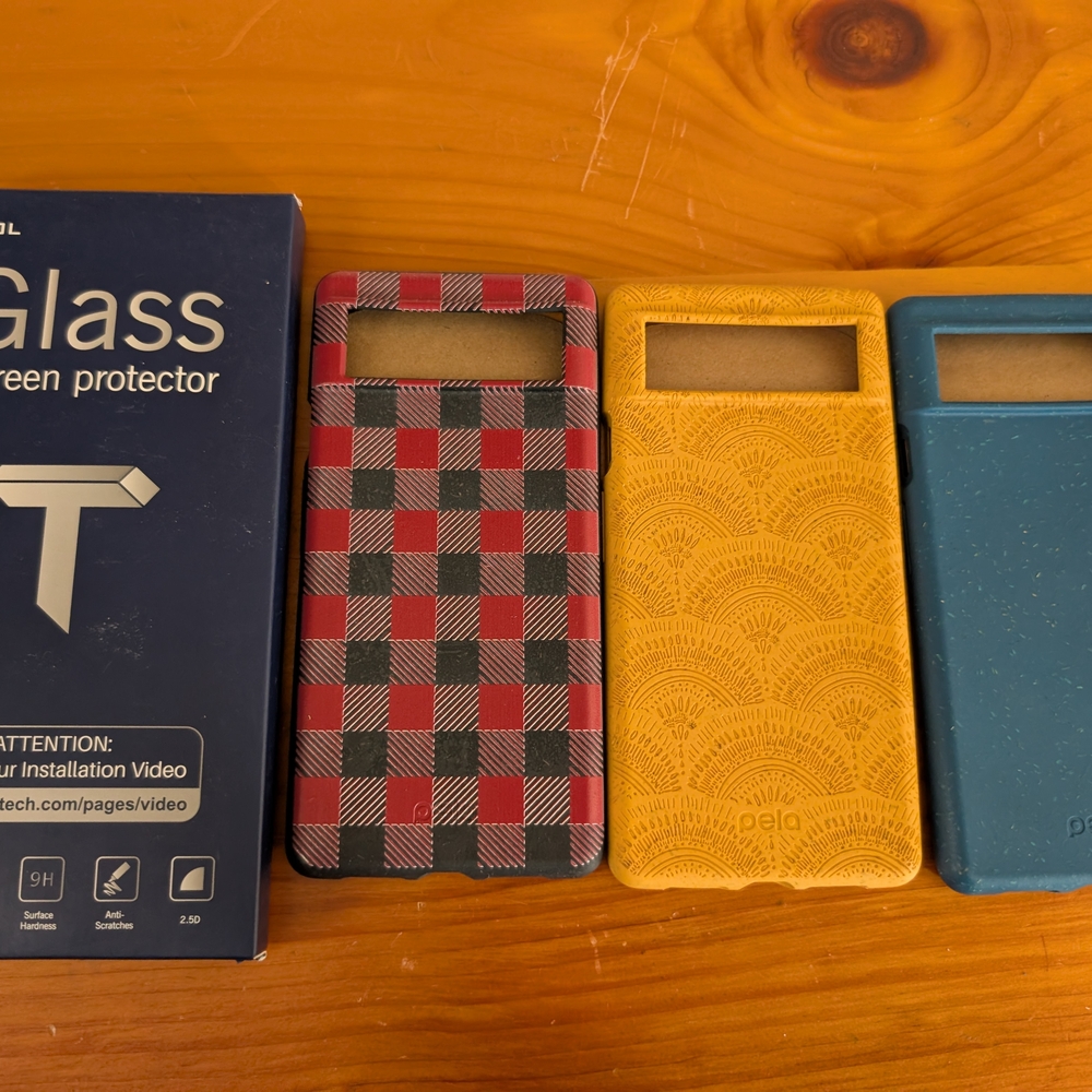 Google Pixel 6 NEW Pela Eco-Friendly Phone Cases - Red Plaid, Yellow, Blue